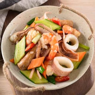 CS3. XO醬炒三鮮/Stir-Fried Seafood Trio in XO Sauce