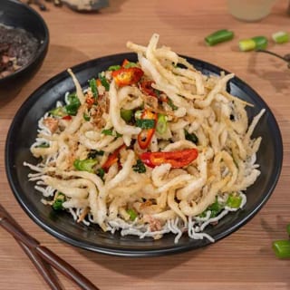 CS9. 白飯魚小炒/Stir-Fried Crispy Silverfish w. Jellyfish